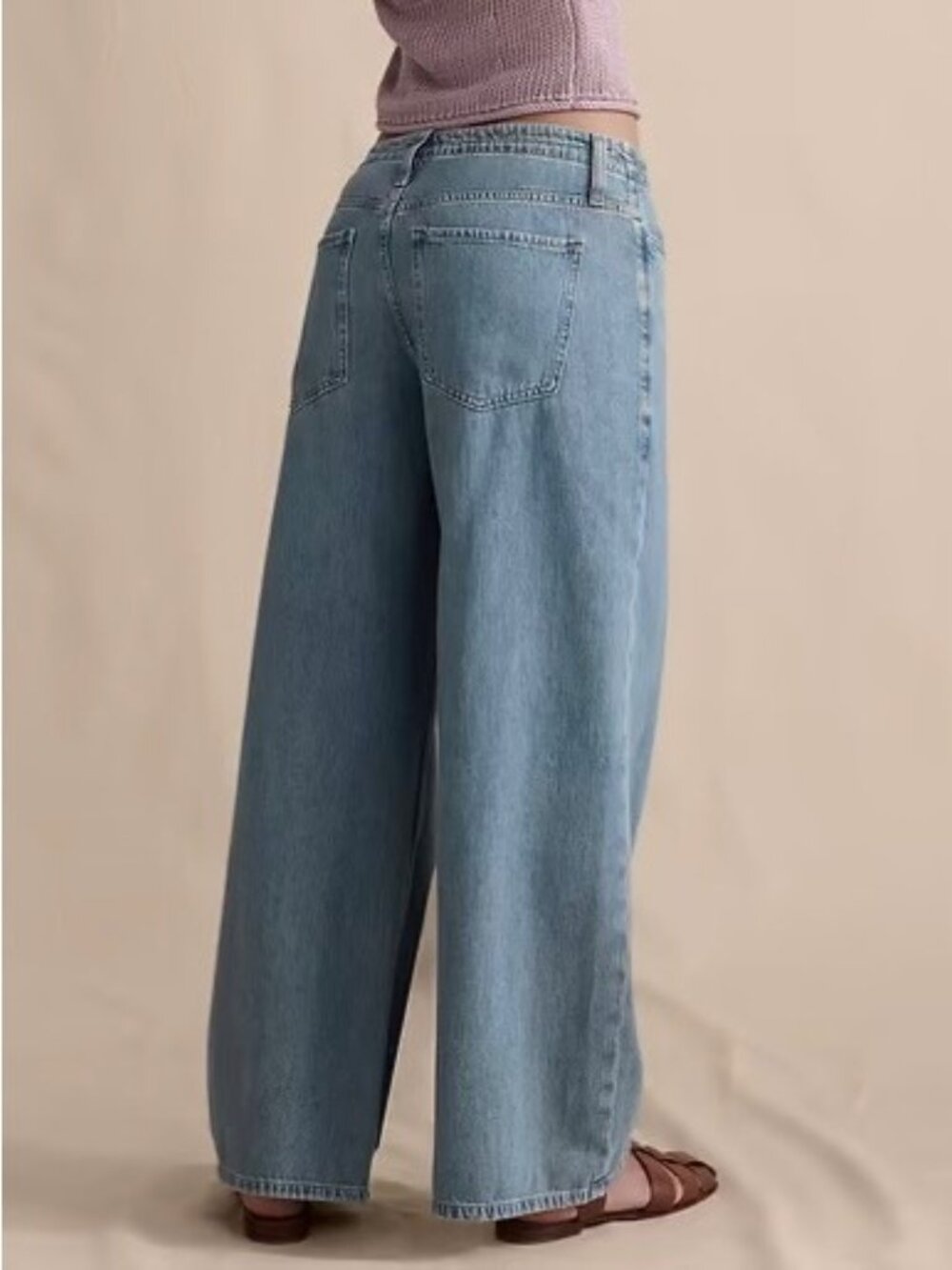 Banana Republic Drawstring Wide Leg Jeans Size 27 Slouchy Rigid Denim Relaxed - Picture 11 of 11